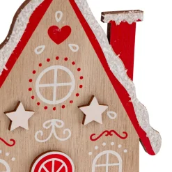 Casa da appendere in legno (H15 cm) Biscottino Rosso