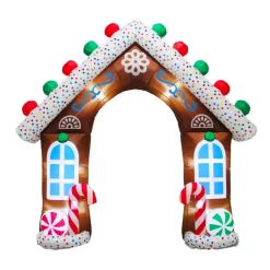 Casa di pan di zenzero gonfiabile e luminosa (H270 cm) Il Chalet dei Dolci Multicolore