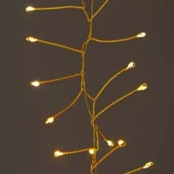 Cascata luminosa 1 m 600 Micro LED cavo oro 6 discese Bianco caldo e dorato caldo