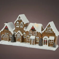 Case decorative luminose con pile (H12 cm) Villaggio delizia Bianco caldo