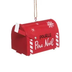 Cassetta postale di Natale da appendere (8 cm) Rosso