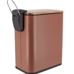 Cestino da bagno metallo e acacia Season colore Ambra