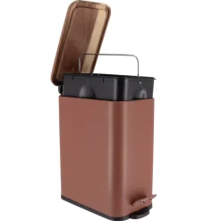 Cestino da bagno metallo e acacia Season colore Ambra
