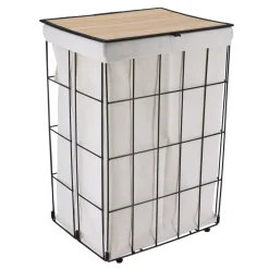 Cesto portabiancheria pieghevole (H60 cm) Industriale Ecru