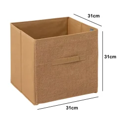 Cesto portaoggetti in tela di juta (31 x 31 cm) Mix Beige