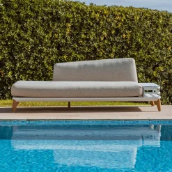 Chaise longue da giardino in alluminio Monte Carlo Bianco e tortora