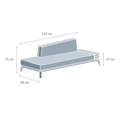 Chaise longue da giardino in alluminio Monte Carlo Bianco e tortora