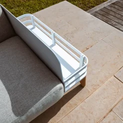Chaise longue da giardino in alluminio Monte Carlo Bianco e tortora
