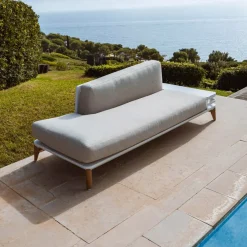 Chaise longue da giardino in alluminio Monte Carlo Bianco e tortora