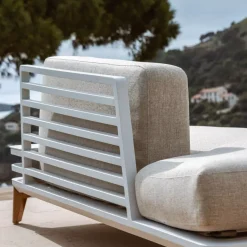Chaise longue da giardino in alluminio Monte Carlo Bianco e tortora