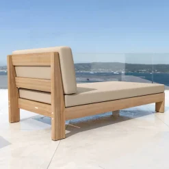 Chaise longue da giardino in legno da acacia Bornéo Sabbia