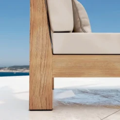 Chaise longue da giardino in legno da acacia Bornéo Sabbia