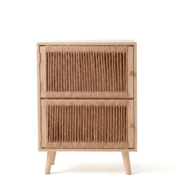 Comò cassettiera 2 cassetti in legno e corda (40 x 65 cm) Manille Beige