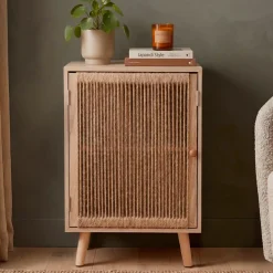 Comò cassettiera 1 porta legno e corda di canapa (40 x 65 cm) Manille Beige
