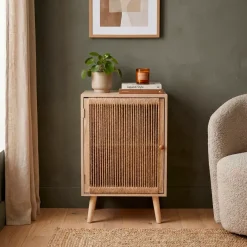 Comò cassettiera 1 porta legno e corda di canapa (40 x 65 cm) Manille Beige
