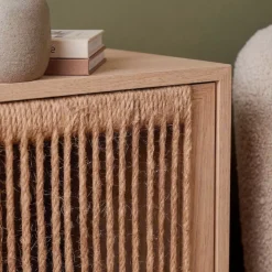 Comò cassettiera 1 porta legno e corda di canapa (40 x 65 cm) Manille Beige