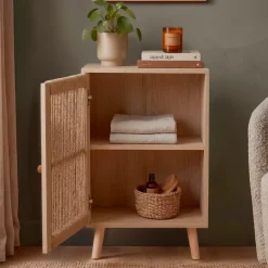 Comò cassettiera 1 porta legno e corda di canapa (40 x 65 cm) Manille Beige