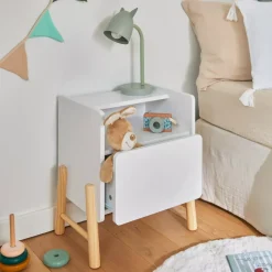Comodino con cassetto bambino legno (H49 cm) Gabin Bianco