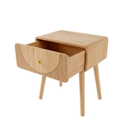 Comodino in legno con 1 cassetto 1 cassetto in legno (H50 cm) Mila Naturale