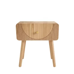 Comodino in legno con 1 cassetto 1 cassetto in legno (H50 cm) Mila Naturale