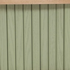 Comodino rotondo in legno (H54 cm) Nysos Verde acqua
