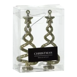 Confezione di 2 alberi di Natale Spirale Oro