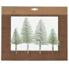 Confezione di 4 alberi di Natale da appendere su clip (14 cm) Verde innevato