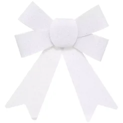 Confezione di 2 fiocchi glitterato piccolo modello Bianco