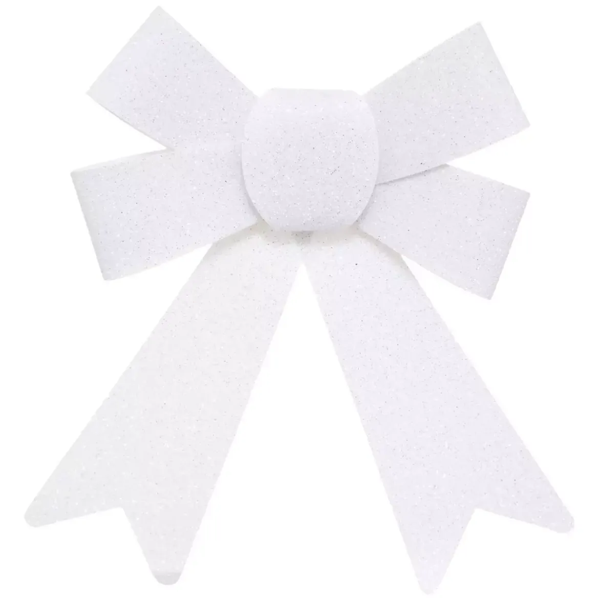 Confezione di 2 fiocchi glitterato piccolo modello Bianco