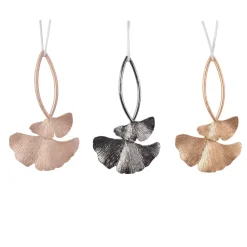 Confezione di 3 foglie Ginko alliage Blu grigio