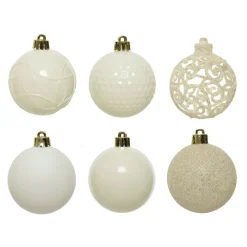 Confezione di 37 palline di Natale (D60 mm) Alpine mix Bianco panna