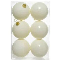 Confezione di 6 palline di Natale (D80 mm) Alpine Bianco panna