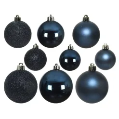 Confezione di 30 palline di Natale Alpine assortite Blu notte