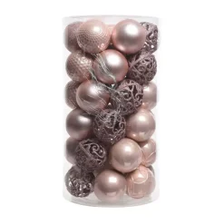 Confezione di 37 palline di Natale (D60 mm) Alpine Mix Rosa cipria