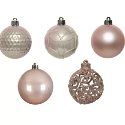 Confezione di 37 palline di Natale (D60 mm) Alpine Mix Rosa cipria