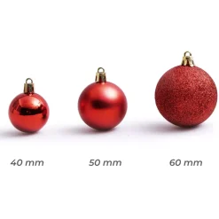 Confezione di 30 palline di Natale assortite New Alpine Rosso