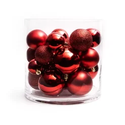 Confezione di 30 palline di Natale assortite New Alpine Rosso