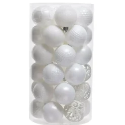 Confezione di 37 palline di Natale (D60 mm) Alpine mix Bianco