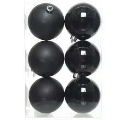 Confezione di 6 palline di Natale (D80 mm) Alpine Nero