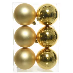 Confezione di 6 palline di Natale (D80 mm) Alpine Oro