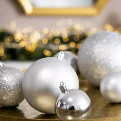 Confezione di 30 palline di Natale assortite New Alpine Argento