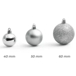 Confezione di 30 palline di Natale assortite New Alpine Argento