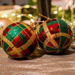 Confezione di 12 palline di Natale (D80 mm) kity Rosso