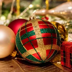 Confezione di 12 palline di Natale (D80 mm) kity Rosso