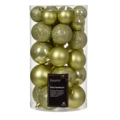 Confezione di 30 palline di Natale Alpine assortite Pistacchio