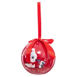Confezione di 3 palline di Natale (Ø75 mm) Primo Natale Rosso