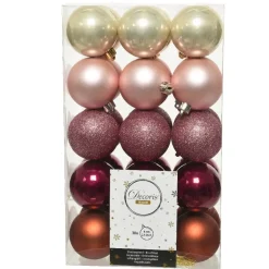Confezione di 30 palline di Natale (D60 mm) Alpine multi Rosa antico