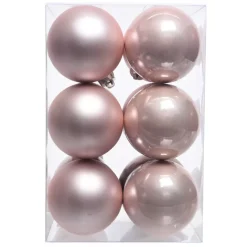Confezione di 12 palline di Natale (D60 mm) Alpine Rosa cipria