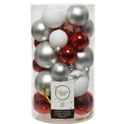 Confezione di 30 palline di Natale Alpine mix colore Camel / Argento