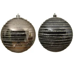 Confezione di 12 palline di Natale (Ø100 mm) Quincy Blu notte e Argento